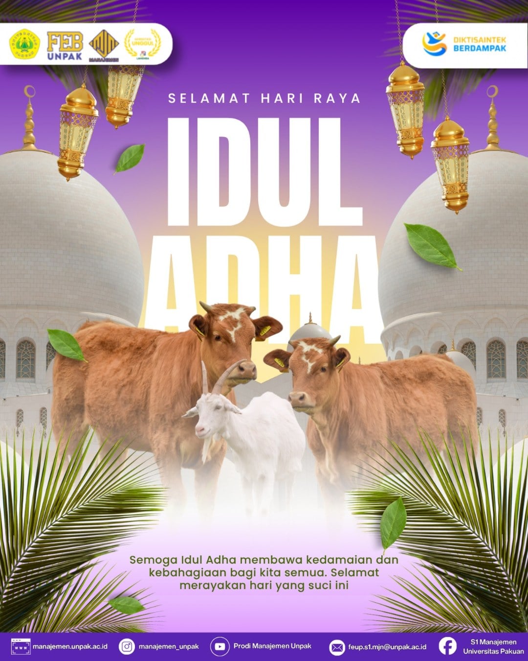 Prodi Manajemen FEB UNPAK Ucapkan Selamat Hari Raya Iduladha 1447 H