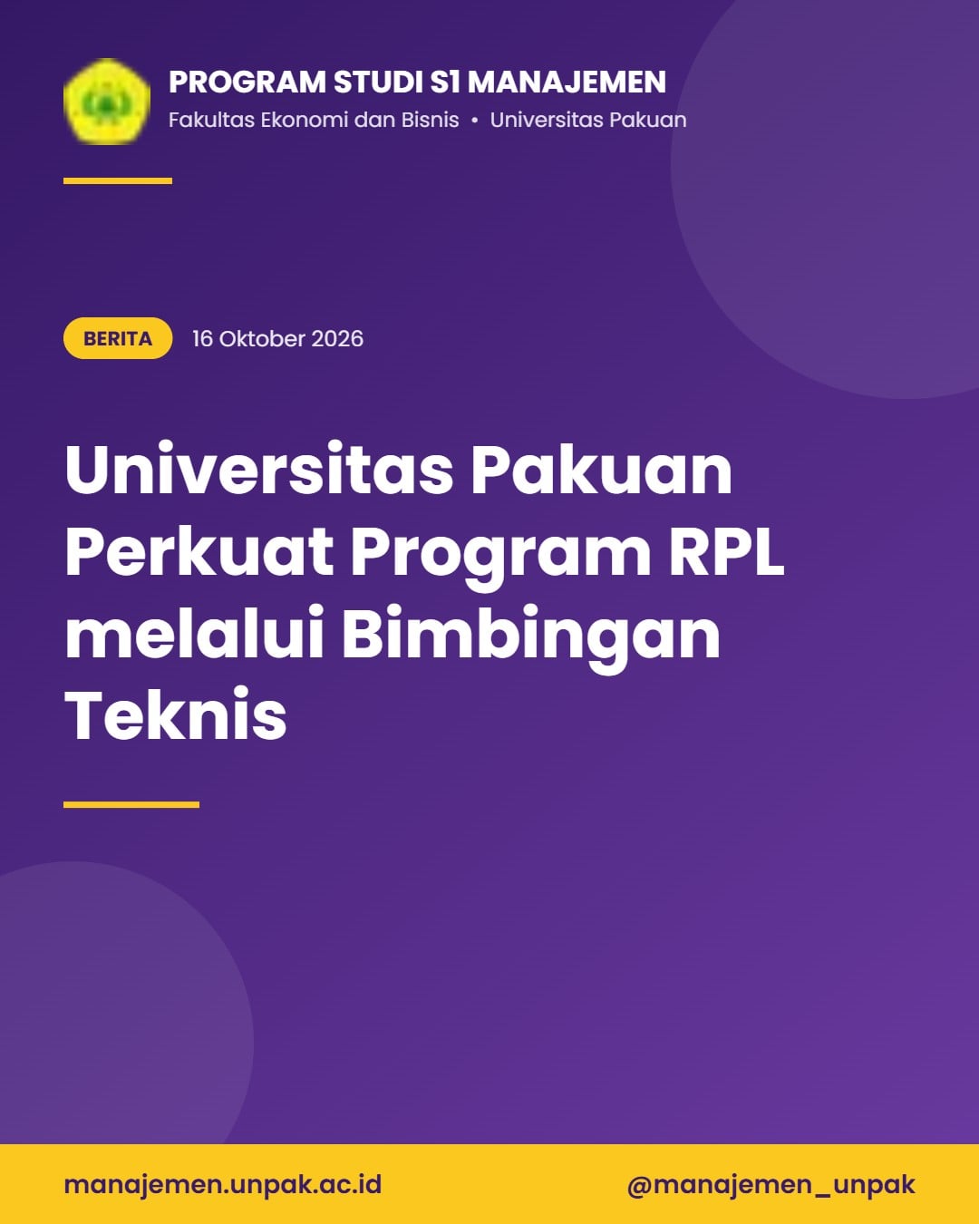 Universitas Pakuan Perkuat Program RPL melalui Bimbingan Teknis